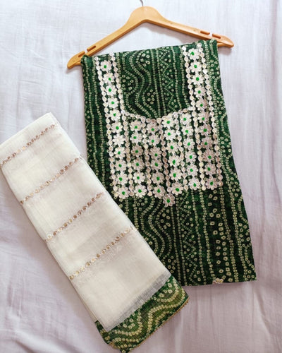 Emerald Green Gota Patti Suit | Kota Doria Set | IndieHaat