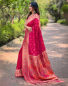 Indiehaat | Muniya Paithani Silk Zari Weaving Pink Saree