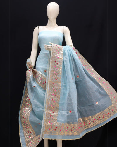 Indiehaat | Kota Cotton Gota Patti Blue Suit Set