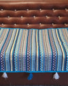 Indiehaat | Khamma Ghani Cotton Blue Sofa Throw | Comfort Space