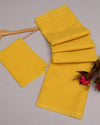 Indiehaat | Pure Cotton Kota Doria Yellow Saree Embroidered