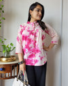 Indiehaat | Kanchi Cotton Peplum Tops Gentle Pink BlockPrinted