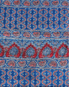 Indiehaat | Ajrakh Blockprint Modal Silk Lagdi Patta Blue Saree