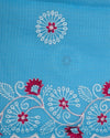 Indiehaat | Kota Doria Embroidered Blue Saree | Mesmerizing