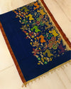 Indiehaat | Mangalagiri Silk Handpainted Green Dupatta