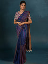 Thoughtful Pure Linen Kantha Work Saree Resolution Blue