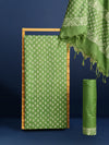 Katan Silk Splendid Blockprint Leaf Green Suit