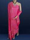 Katan Silk Fanciful Blockprint Pink Suit