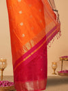 Radiating Maheshwari Pure Silk Lotus Buti Pink Saree