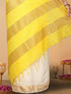 Handloom Kota Silk Dreamy Beige & Yellow Saree