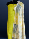 Splendid Katan Silk Yellow Madhubani Suit