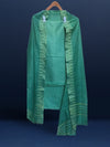 Katan Silk Color-Rich Handcrafted Green Suit
