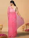 Lively Kota Doria Cotton Bel Embroidery Pink Saree Handdyed
