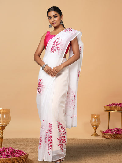 Quill Gray Pure Kota Doria Saree Embroidered