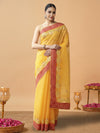 Tye & Drape Kota Cotton Kachi Gotta Yellow Saree