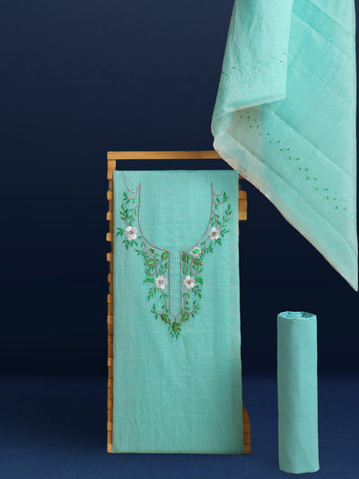 Embroidered Splendid Kota Doria Suit (Top+Dupatta)