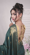 Luminous Banarasi Silk Jaquard Dark Green Saree