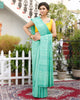 Silkmark Certified Gichcha Tussar Handloom Hand Dyed  Green Plain Saree with Running Blouse-Indiehaat