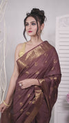 Exquisite Banarasi Silk Jaquard Soft Brown Saree