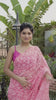Georgette Handcrafted Saree Candy Pink Color Tepchi work with Running Blouse - IndieHaat