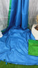 Slub Linen Hand Dyed Blue Saree with Contrast Blouse-Indiehaat