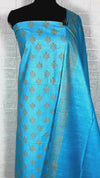 Katan Silk Striking Blockprint Blue Suit