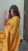 Hand Dyed Pure Tissue Linen Yellow color  Saree With Running Blouse Hand Dyed-Indiehaat