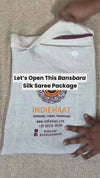 Bansbara Tussar Silk Handloom Wine Color Plain Saree with Running Blouse-Indiehaat