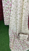 Indiehaat | Khadi Silk Beige Suit Printed Top+Bottom+Dupatta