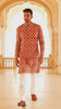Handblock Printed Cotton Lehanga with Mulmul Dupatta and Kurta Pyjama Combo (Size: 32-46) Brown Color-Indiehaat