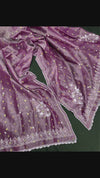 Pure Tussar Silk Dupatta Pastel Purple Color Chikankari and Crochet work - IndieHaat