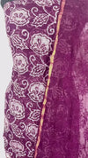 Pure Cotton Kota Doria Suit (Top+Bottom+Dupatta) Maroon Color with Jaal embroidery - IndieHaat
