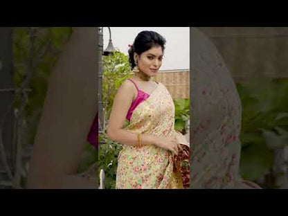 Banarasi Silk Saree Pink & Handcrafted
