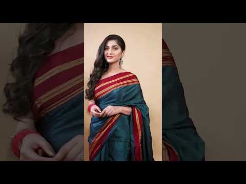 Black with Red Pure Handwoven Tussar Silk Saree with Zari Border – Looms  Legacy