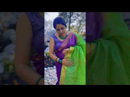 Katan Banarasi Silk Saree Purple & Green