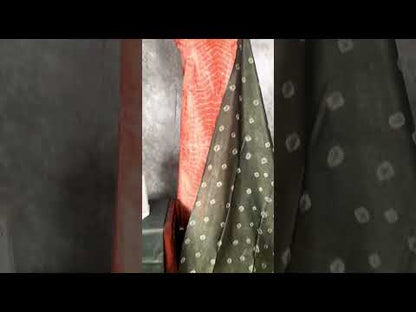 Bandhani & Shibori Khadi Silk Pink Suit