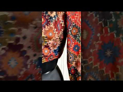 Crepe Silk Blouse Brown Ajrakh Print Embroidery & Sequence