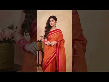 Imaginative Ilkal Handloom Cotton Silk Saree Orange