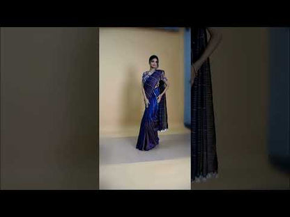 Thoughtful Pure Linen Kantha Work Saree Resolution Blue