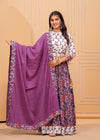 Indiehaat | Blockprinted Purple Lehanga Choli Set