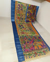Indiehaat | Mangalagiri Handpainted Silk Saree Multicolor