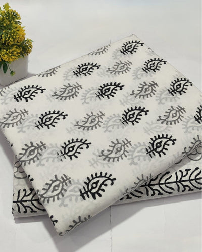 Indiehaat | Blockprinted Cotton Suit (Top & Bottom) White