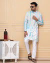 Indiehaat | Royal Reflection BlockPrinted Cotton Kurta Pyjama Crisp White