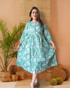 Indiehaat | Blockprinted Cotton Long Dress Blue