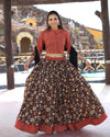 Indiehaat | Blockprinted Cotton Brown & Black Lehanga Choli Set