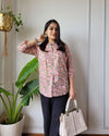 Indiehaat | Pure Cotton Peplum Top Pink Blockprinted