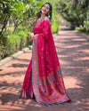 Indiehaat | Paithani Silk Pink Zari Weaving Saree