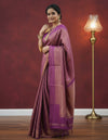 Katan Silk Jacquard Saree Pinkish Purple