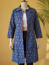 Avaran Roop Pure Cotton Blockprint Winter Jacket Slate Blue