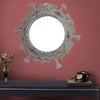 Round Macrame Pure White Designer Mirror-Indiehaat